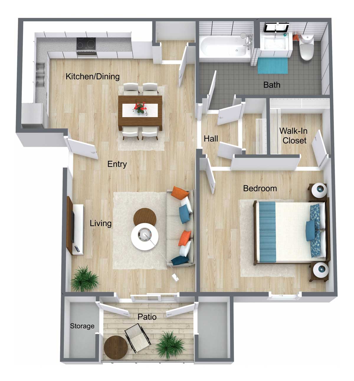Kennett Court | One Bedroom Floor Plan