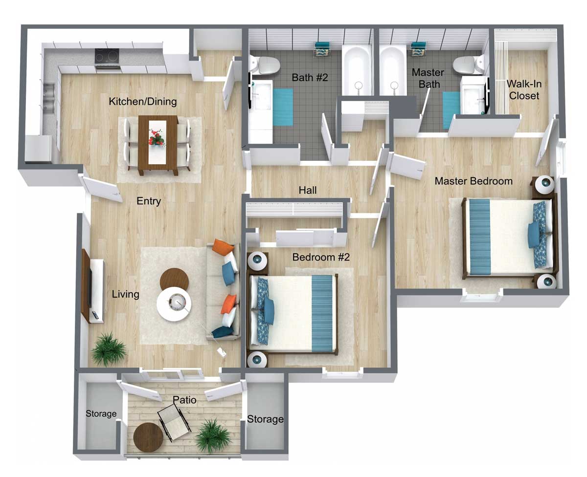 Kennett Court | Two Bedroom Floor Plan