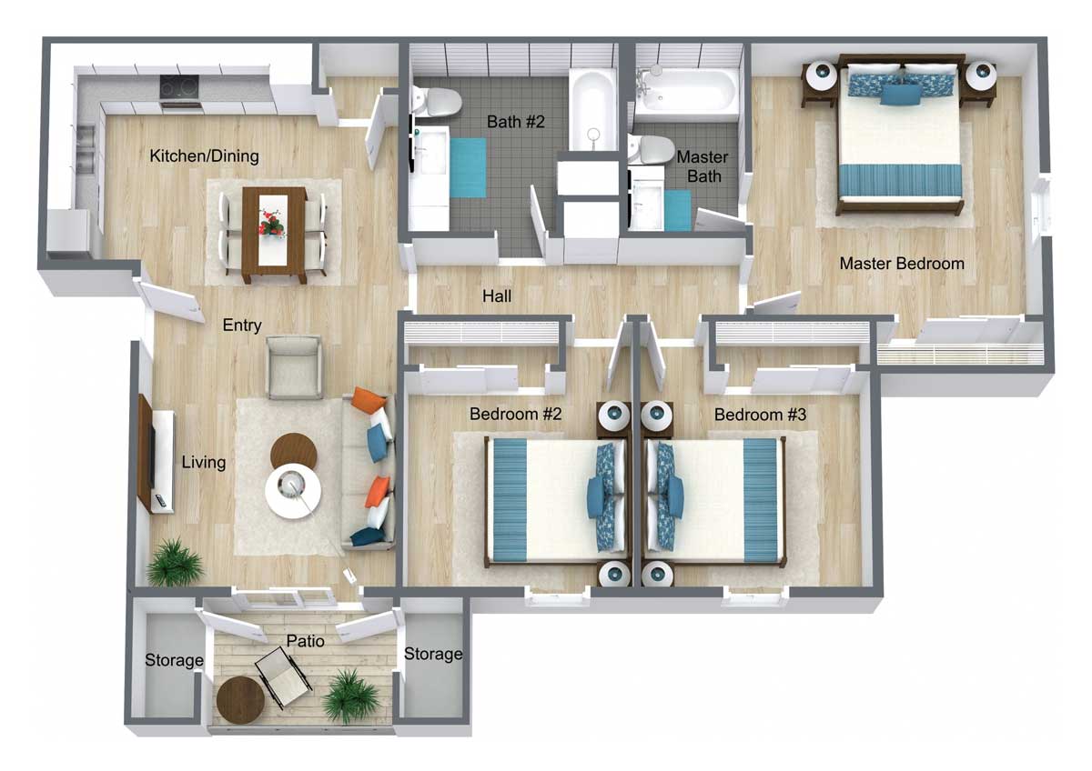 Kennett Court | Three Bedroom Floor Plan
